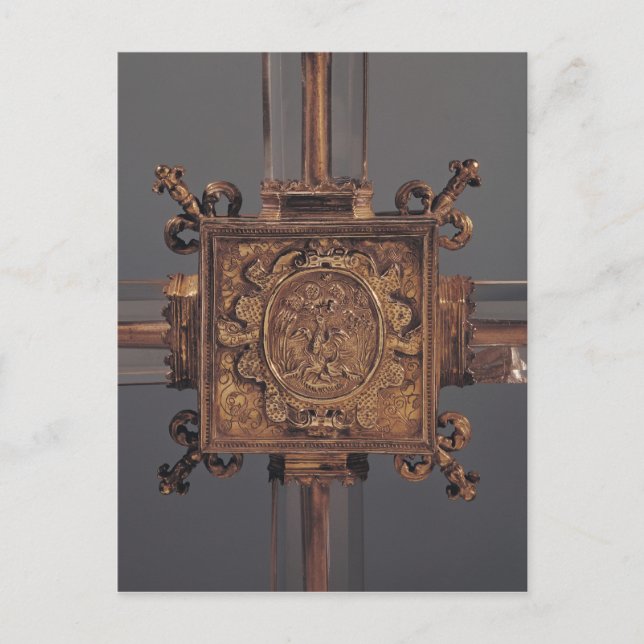 Carte Postale Croix Reliquaire, détail d'un phoenix (Devant)