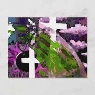 Carte Postale Croix Rose Et Oeil