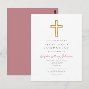 Carte Postale Croix Rose Poussiéreuse Religieux Garçon Première