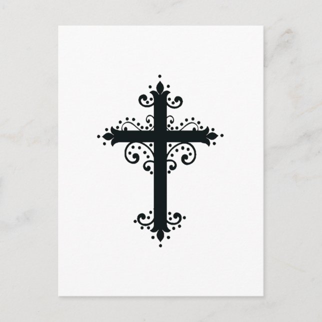 Carte Postale Croix sculptée décorative de luxe (Devant)