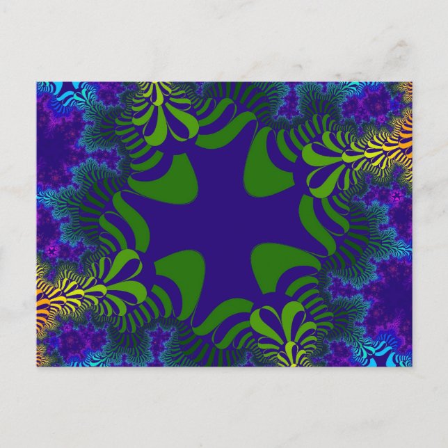 Carte Postale Croix verte et bleue (Devant)