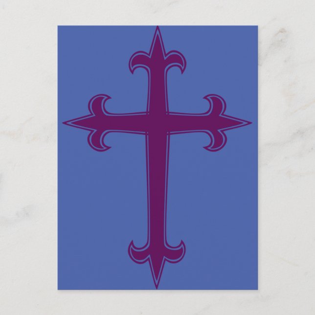 Carte Postale Croix violette Art dévotionnel pour le Carême et l (Devant)
