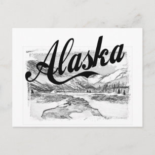Carte Postale Croquis au crayon Alaska