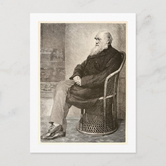 Carte Postale Croquis de Charles Darwin, publié en 1891 (Devant)