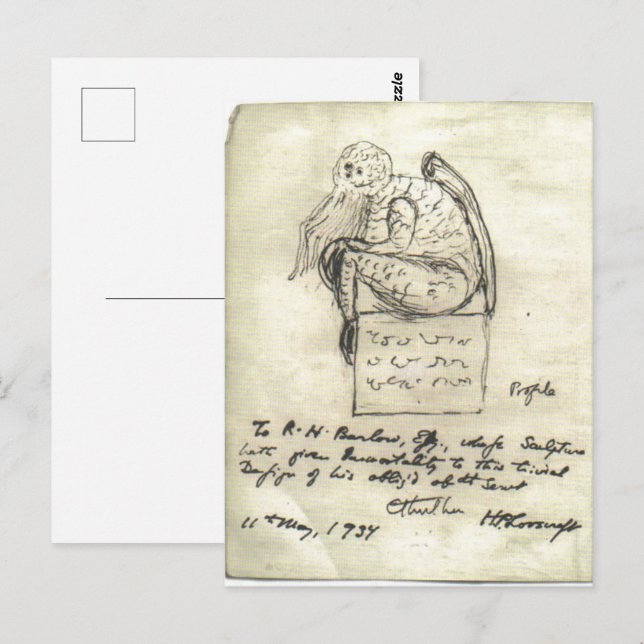 Carte Postale Croquis de Cthulhu par Lovecraft Postcard (Devant / Derrière)