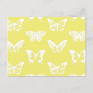 Carte Postale Croquis de papillon, or moutarde et blanc