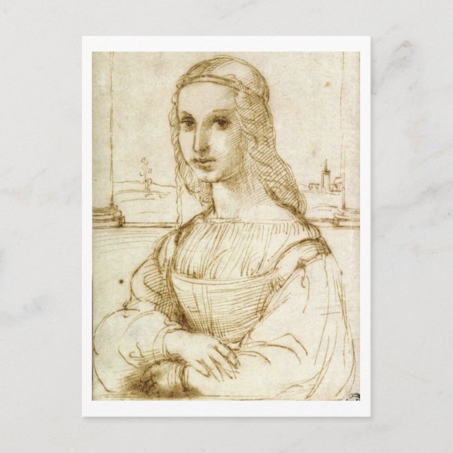Carte Postale Croquis de Raphaël 1504 MONA LISA PLUS TÔT   (Devant)