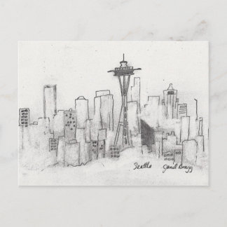 Carte Postale Croquis de Seattle