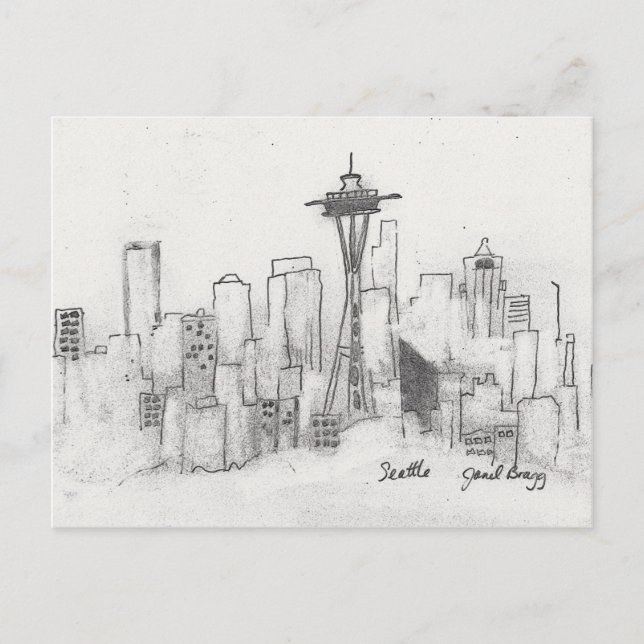 Carte Postale Croquis de Seattle (Devant)