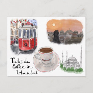 Carte postale Croquis de voyage : Café turc à Ista