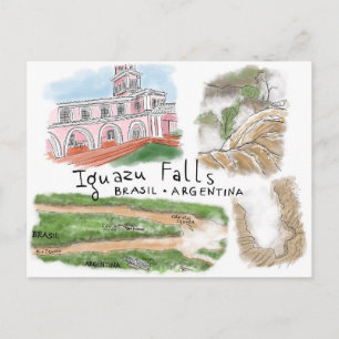Carte postale Croquis de voyage : Iguazu Falls, Br