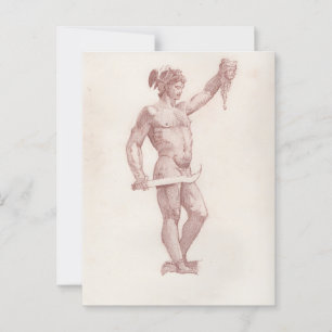 Carte Postale Croquis du Persée de Cellini avec la Tête de Medus