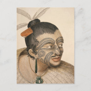 Carte Postale Croquis d'un Maori, c. 1769