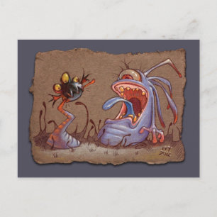 Carte Postale Croquis en papier gris : Biter de queue