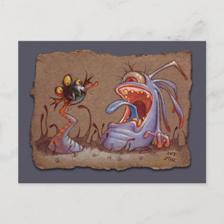 Carte Postale Croquis en papier gris : Biter de queue