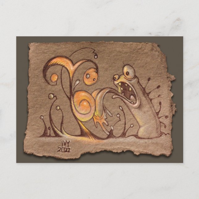 Carte Postale Croquis en papier gris : Taster (Devant)