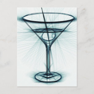 Carte Postale Croquis en verre Martini