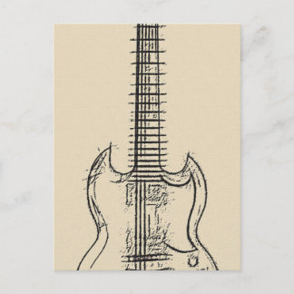 Carte Postale Croquis guitare