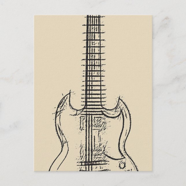 Carte Postale Croquis guitare (Devant)