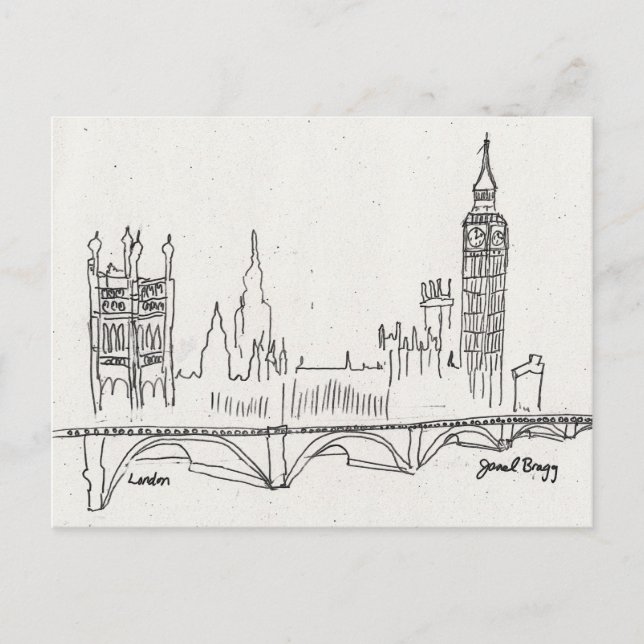 Carte Postale Croquis Londres (Devant)