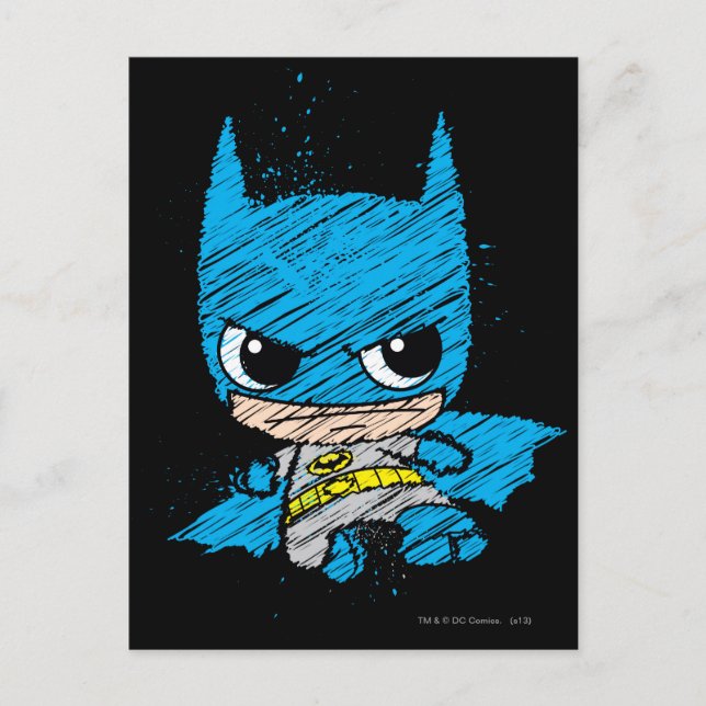 Carte Postale Croquis Mini Batman (Devant)