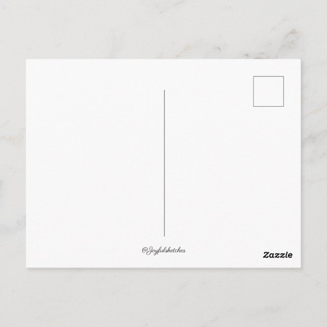 Carte Postale croquis noir et blanc de Montagnes (Dos)