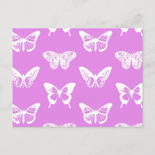 Carte Postale Croquis papillon, orchidée et blanc