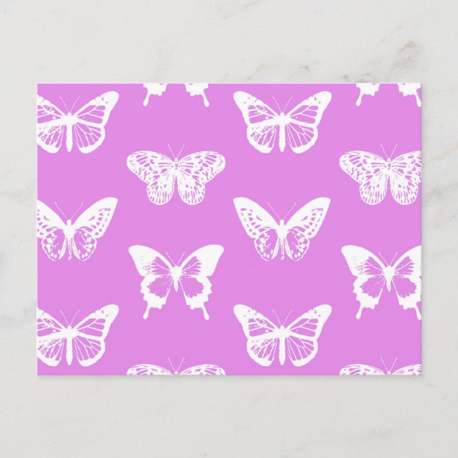 Carte Postale Croquis papillon, orchidée et blanc (Devant)