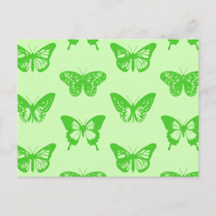 Carte Postale Croquis papillon, vert citron