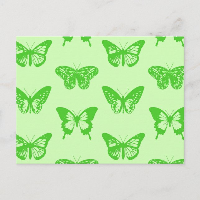 Carte Postale Croquis papillon, vert citron (Devant)