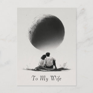 Carte Postale Croquis romantique d'un couple avec texte personna