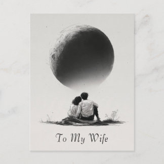 Carte Postale Croquis romantique d'un couple avec texte personna