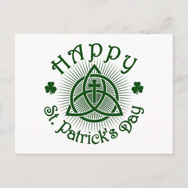 Carte postale Cross Et Shamrock (Devant)