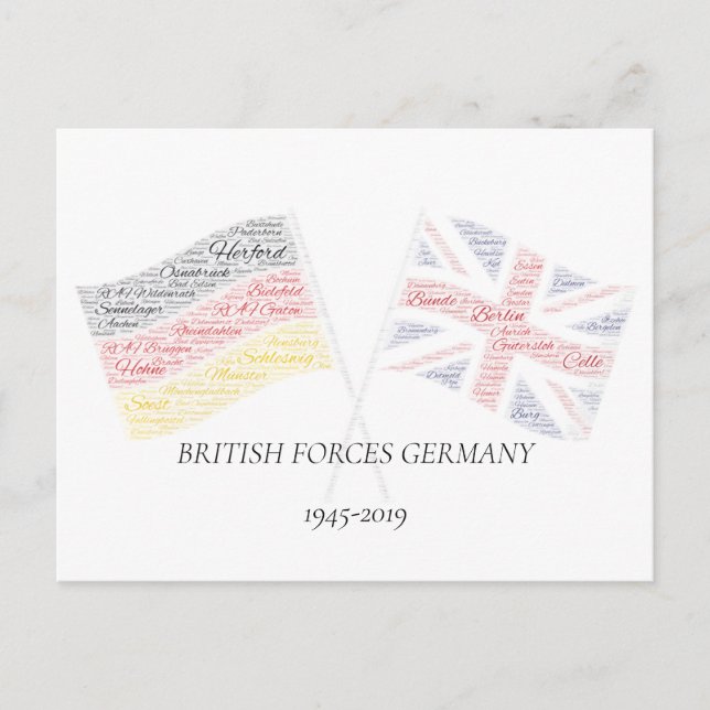 Carte postale Cross Flag des Forces britanniques (Devant)