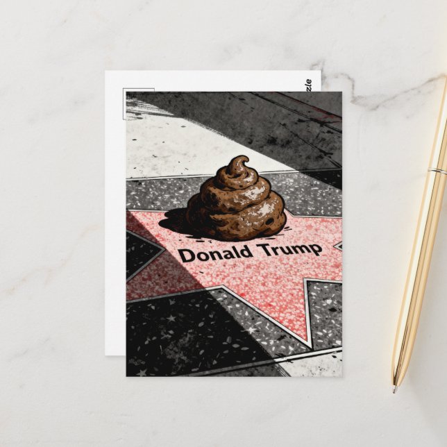 Carte Postale Crotte sur une étoile (Devant/Arrière en situation)