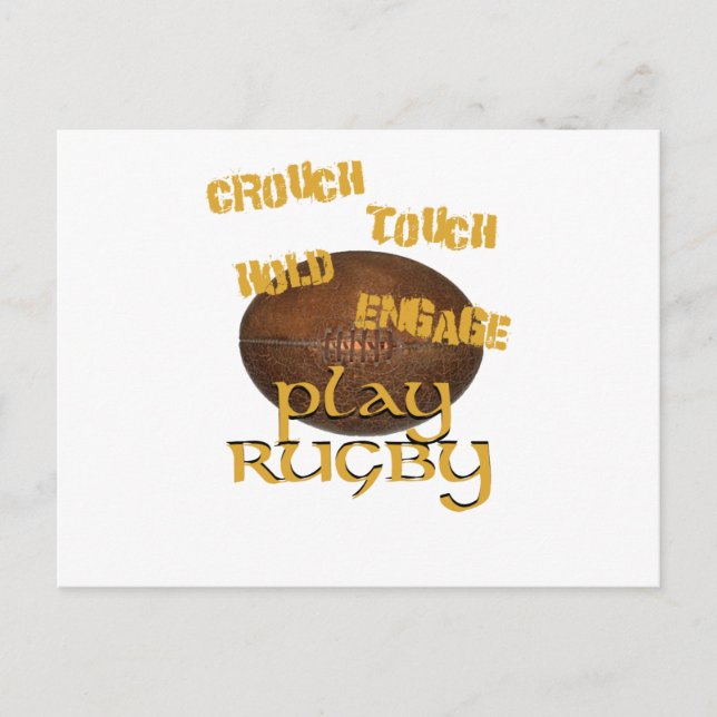 Carte Postale Crouch, Touch, Hold, Engage. . .Play Rugby (Devant)