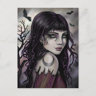 Carte Postale Crow Girl Imaginaire Art par Molly Harrison