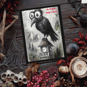 Carte Postale Crow noir gothique et tour Éffrayant Halloween Par