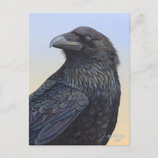 Carte Postale Crow Raven Sunset Painting Art