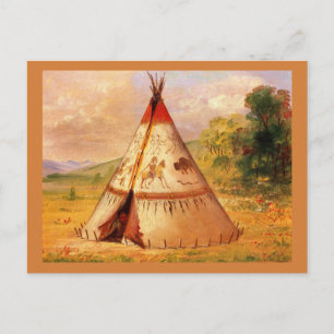 Carte Postale Crow WigWam. L'art Vintage de George Catlin