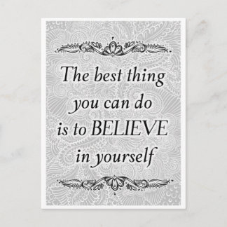 Carte Postale Croyez en vous - Citation motivationnelle élégante