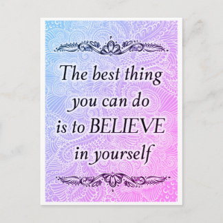 Carte Postale Croyez en vous - Citation motivationnelle élégante