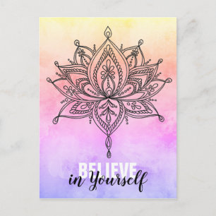 Carte Postale Croyez En Vous Lotus Mandala