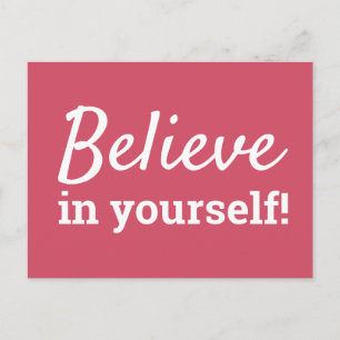 Carte Postale Croyez en vous-même Inspirationnel Citation rose b