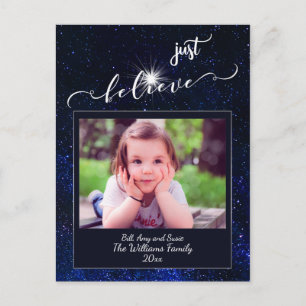 Carte Postale Croyez Starry Night Sky Photo et Calligraphie
