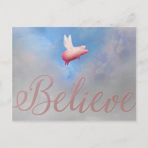 Carte Postale Croyez-visitez ma boutique sur: www.zazzle.com/pig