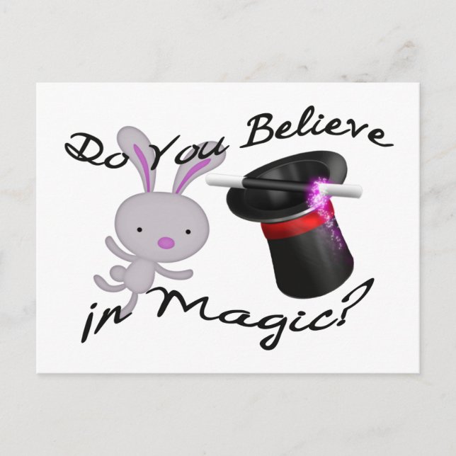 Carte Postale Croyez-Vous En La Magie Top Hat & Rabbit (Devant)
