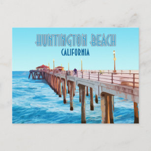 Carte Postale Cru de la Californie de pilier de Huntington Beach