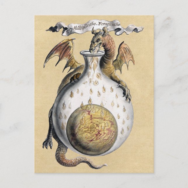 Carte Postale Crucible de la multiplication en alchimie (Devant)