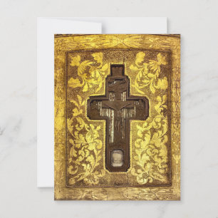 Carte Postale Crucifix avec les reliques des saints Icône orthod